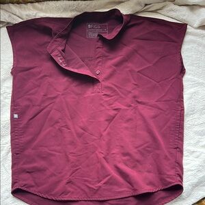 Figs Burgundy Sleeveless Top